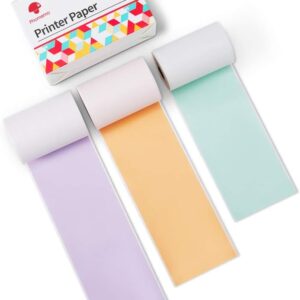 Phomemo M02/M03 Thermal Sticker Paper,Green/Purple/Orange,50mm x 3.5m