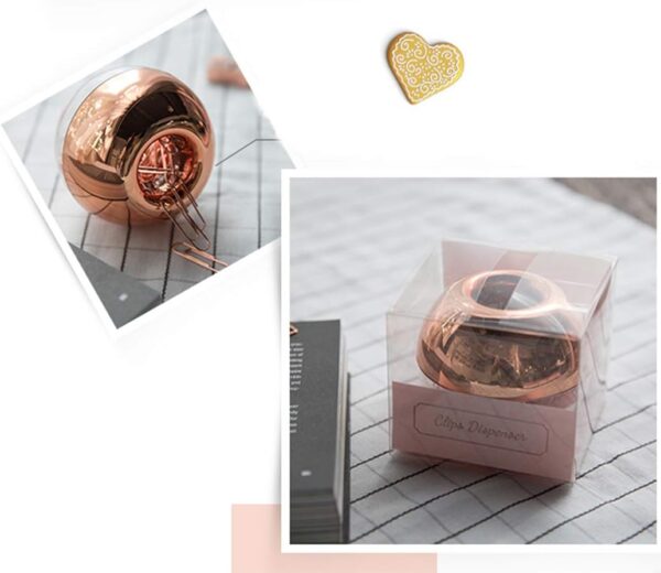 100pcs 28mm Paper Clips in Elegant Magnetic Clip Holder