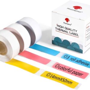 Phomemo D30 Adhesive Pink Bule Yellow Label Paper (14mm X 50mm)