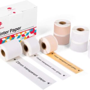Adhesive Thermal Paper 15mm-25mm for Phomemo M02S Printer 8 Rolls