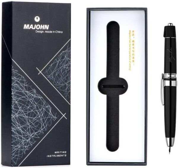 Majohn A3 Fountain Pen Retractable Extra Fine Nib with Converter Case Set