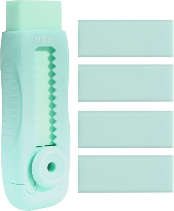 M&G 4+1 Pack Sliding Retractable Eraser with Sleeve and 4 Refill Erasers