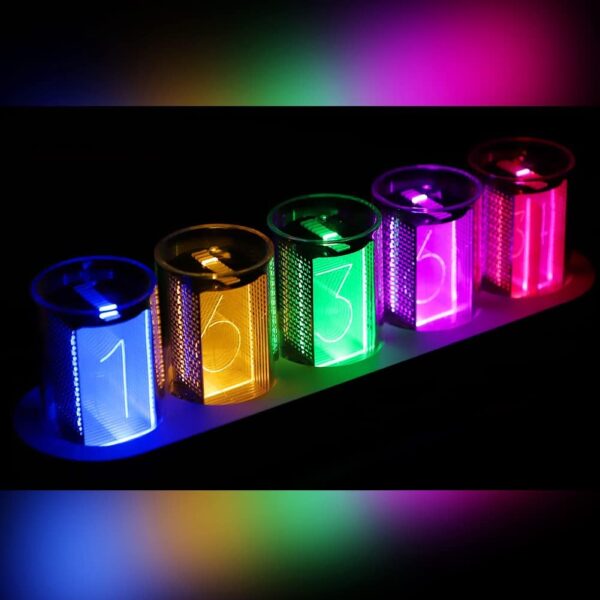 Simulation Nixie Tube Clock,RGB LED Desk Clock