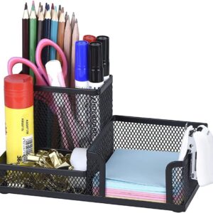 Comix Mesh Pen Pencil Holder with Post It Note Holders Desk Organizer