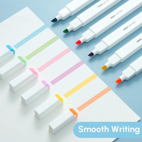 M&G 6Pcs Multicolor No Bleed Dry Quick Chisel Tip Highlighters