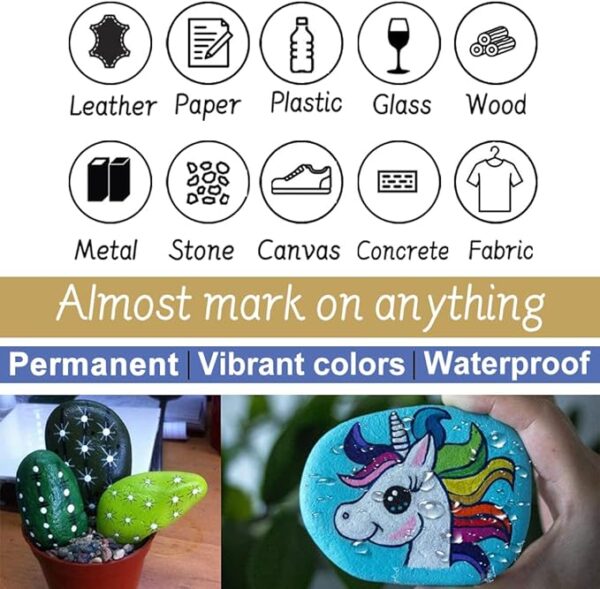 DELI 8 Color Paint Marker Pens Oil Based for Metal Wood Rock Painting