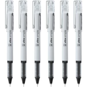 M&G 10Pcs Liquid Rollerball Pens 0.5mm Ultra Fine Point Black Ink Quick Dry