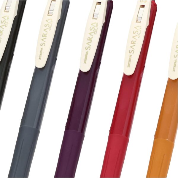 ZEBRA Sarasa Clip Gel Ink Ballpoint Pen 0.5mm,Vintage Colors,5 Set