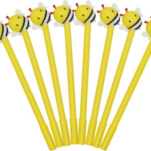 8PCS Funny Yellow Bees Pens Gel Pens 0.5mm Black Ink For Kids School