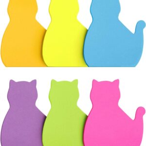 Cat Shape Sticky Note 6 Color 75 Sheets/Pad