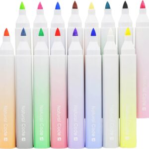 COLNK 16 Colors Acrylic Paint Pens Brush Tip Paint Markers for Rock Painting
