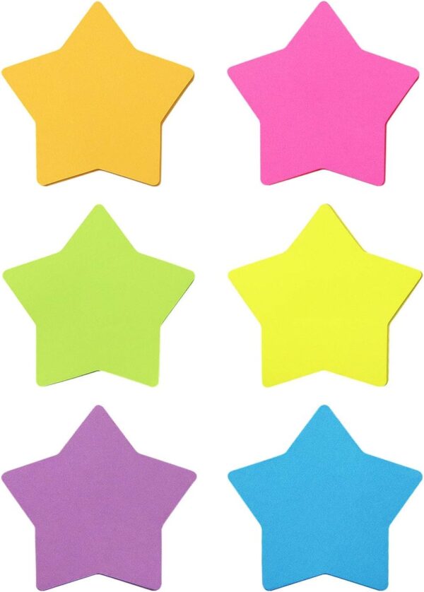 Star Shape Sticky Notes 6 Color 75 Sheets/Pad