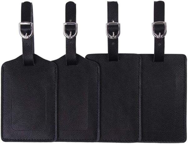 Leather Luggage Tags 4 Pack Bag Suitcase Labels
