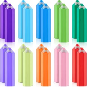 20Pcs Kids Pencil Shaped Erasers 10 Neon Colors