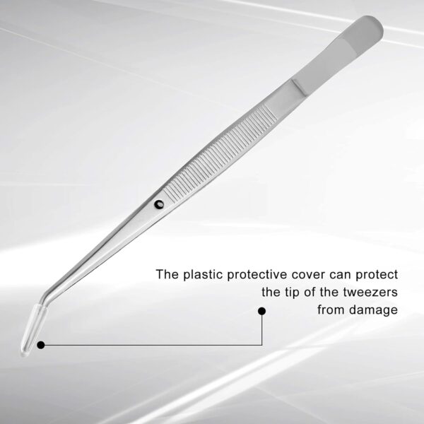 Stainless Steel Tweezers with Curved Serrated Tip for Craft 10 Pack