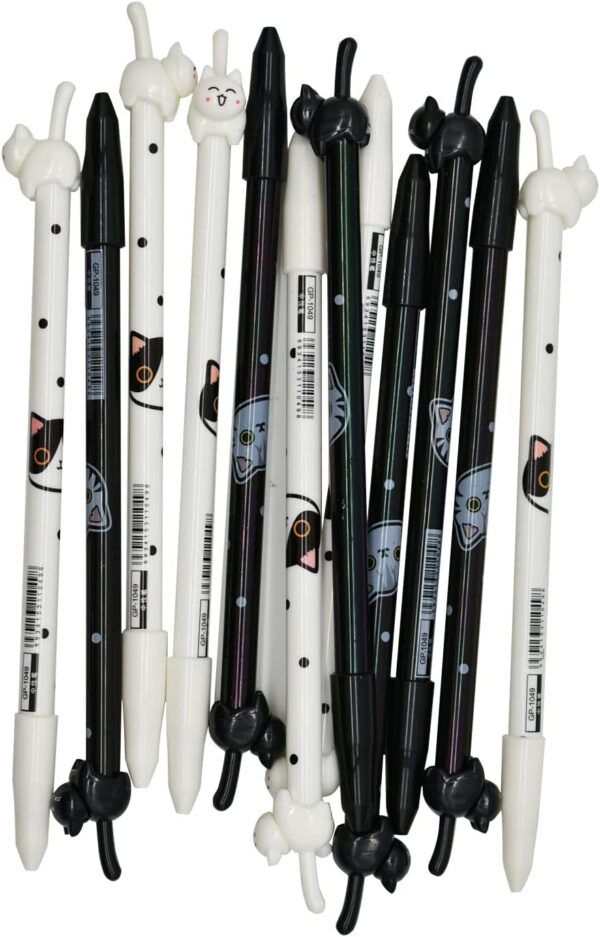 12PCS Cat Tail Cat Face Gel Pens