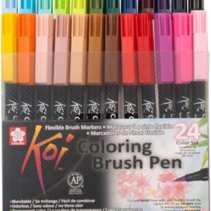 SAKURA Koi Colouring Brush Pen Set 24 Color Pens