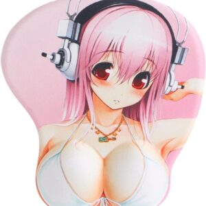 Soft Sexy Cartoon Girl Big Boobs Silicone Wrist Rest Support Mouse Pad