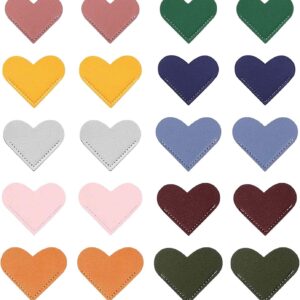 20Pcs Cute Leather Heart Bookmark,Corner Page Bookmark Clips
