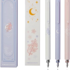 Kaco Rocket Retractable Gel Pens 0.5mm Fine Point 3 Pack