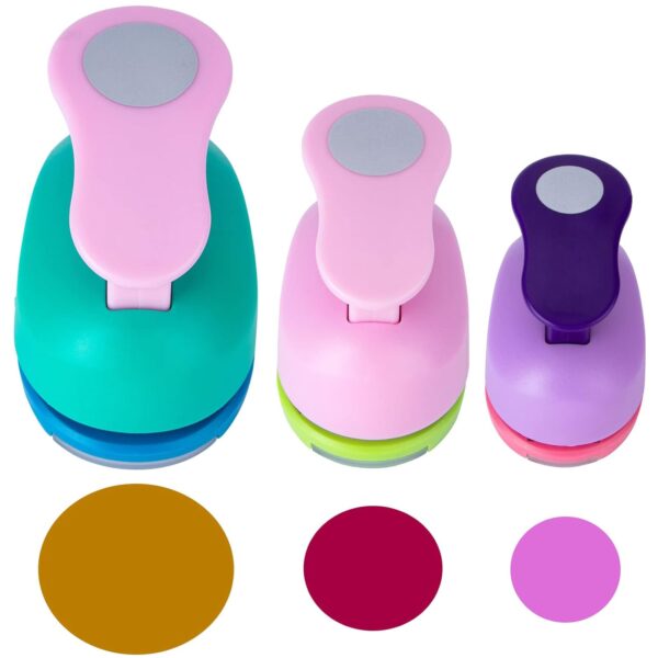 1.5inch 1inch 0.6inch Circle Punch for Paper Crafts 3 Pack