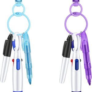 Nurse Ballpoint Highlighter Marker Pen Set with Keychain Clip