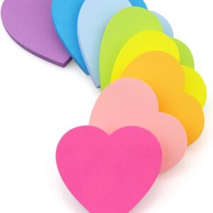 Heart Shape Sticky Notes 8 Color 75 Sheets/Pad