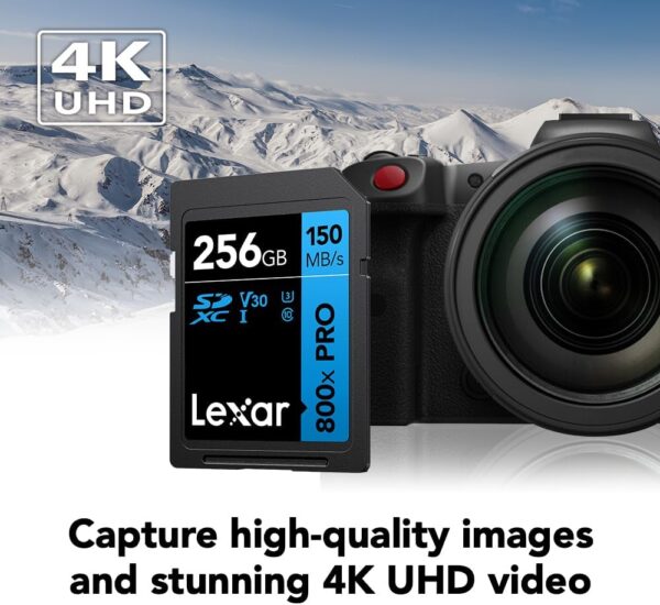 Lexar 32/64/128/256GB 800x PRO SDXC UHS-I Memory Card - Image 6