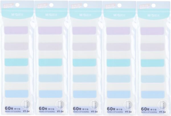 5 Pack Sticky Notes Annotation Tabs 300pcs Index Labels,Morandi Color
