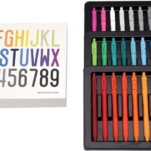 Kaco 36 Color Retractable Gel Ink Pens with Alphabet Number