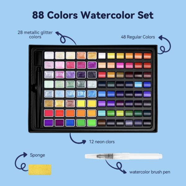 88 Color Watercolor Paint Set