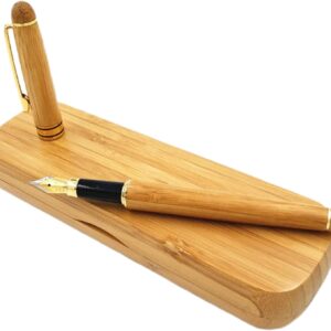 Bamboo Fountain Pen with Gift Pen Holder Case