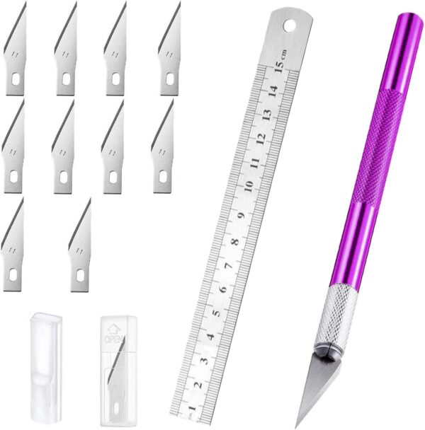 16Pcs Utility Carving Tools Kit Paper Cutter Pen Hobby Knife Set