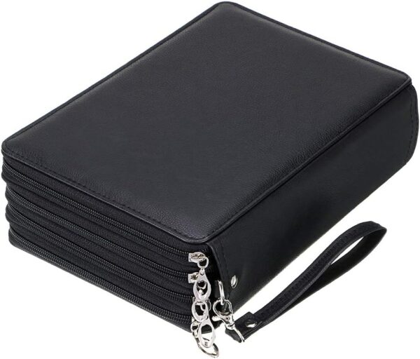 200 Slots PU Leather Pencil Case Holder Organizer
