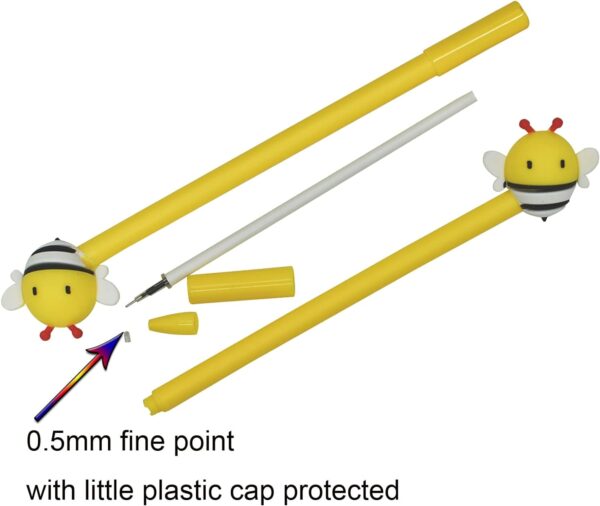 8PCS Funny Yellow Bees Pens Gel Pens 0.5mm Black Ink For Kids School