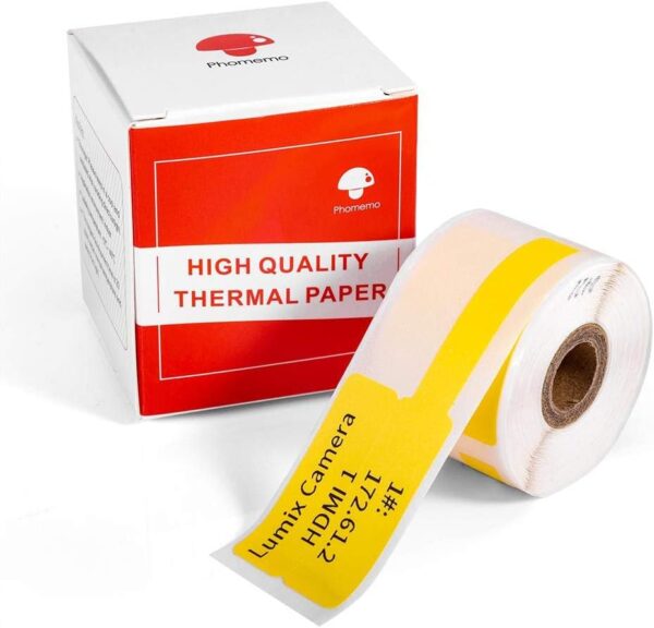 Cable Wire Lable,Yellow,(25x38-40mm) for Phomemo M110/M200/M120/M220 Printer