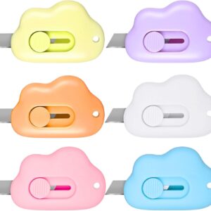 6 Pieces Mini Utility Knives Cloud Shaped Box Cutters
