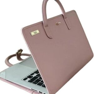 Pink PU Laptop Protective Case Sleeve With Handle