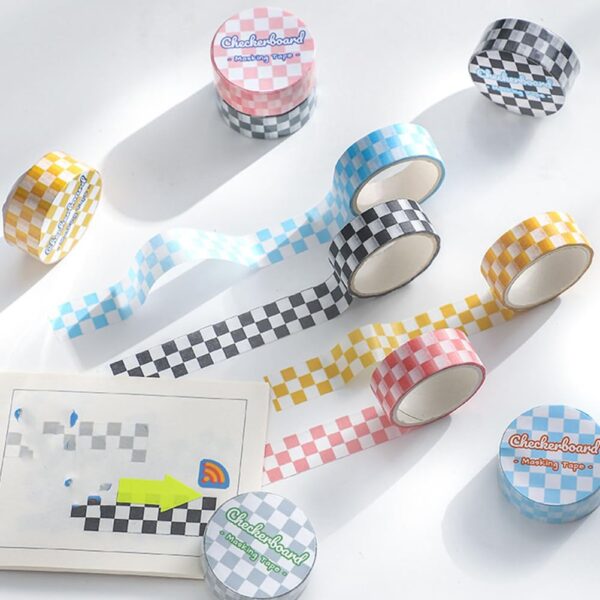 6 Rolls Checkerboard Washi Tape - Image 5