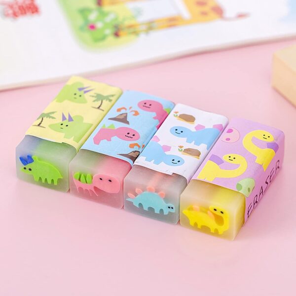 Fruit Ball Dinosaur Sakura Cute Pencil Erasers for Kids 16 Pack
