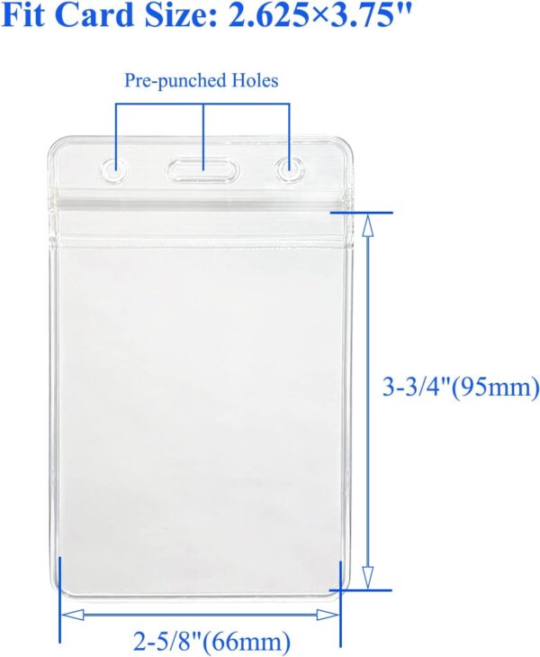 100 Pcs Clear Plastic Vertical Name Tag Badge Holders