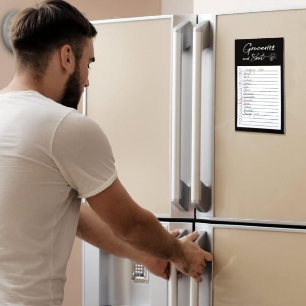 Grocery List Memo Magnet Refrigerator Notepad with 1 Piece Pen Holder