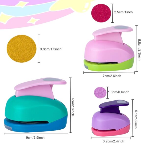1.5inch 1inch 0.6inch Circle Punch for Paper Crafts 3 Pack