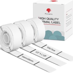 Phomemo D30 Adhesive White Label Paper (14mm X 30mm) White,3 Roll