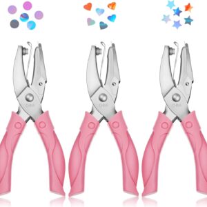 3 Pieces Handheld Hole Paper Punches Metal