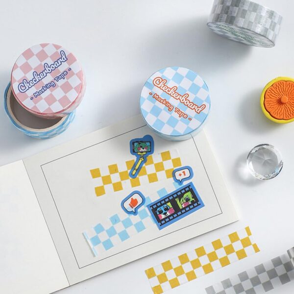 6 Rolls Checkerboard Washi Tape - Image 4