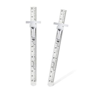6 Inch Pocket Ruler Stainless Steel with Detachable Clips 2 Pack