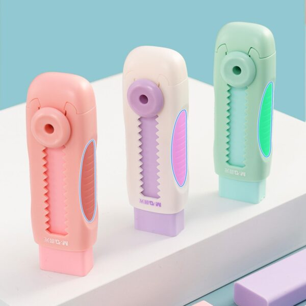 M&G 4+1 Pack Sliding Retractable Eraser with Sleeve and 4 Refill Erasers