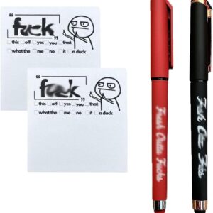 Fresh Outta Fucks Pad and Pen with Funny Stickers 2 Pack