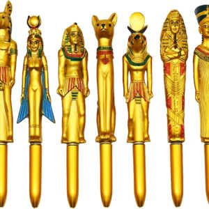 5PCS Egyptian Pharaohpe Retractable Ballpoint Pen 0.5mm Blue Ink